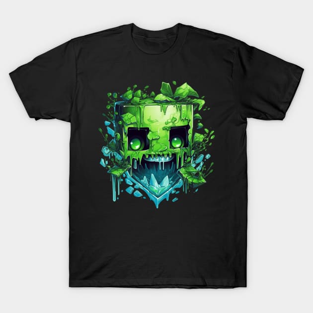 Minecraft Creeper Voxel Monster Character T-Shirt by Nightarcade